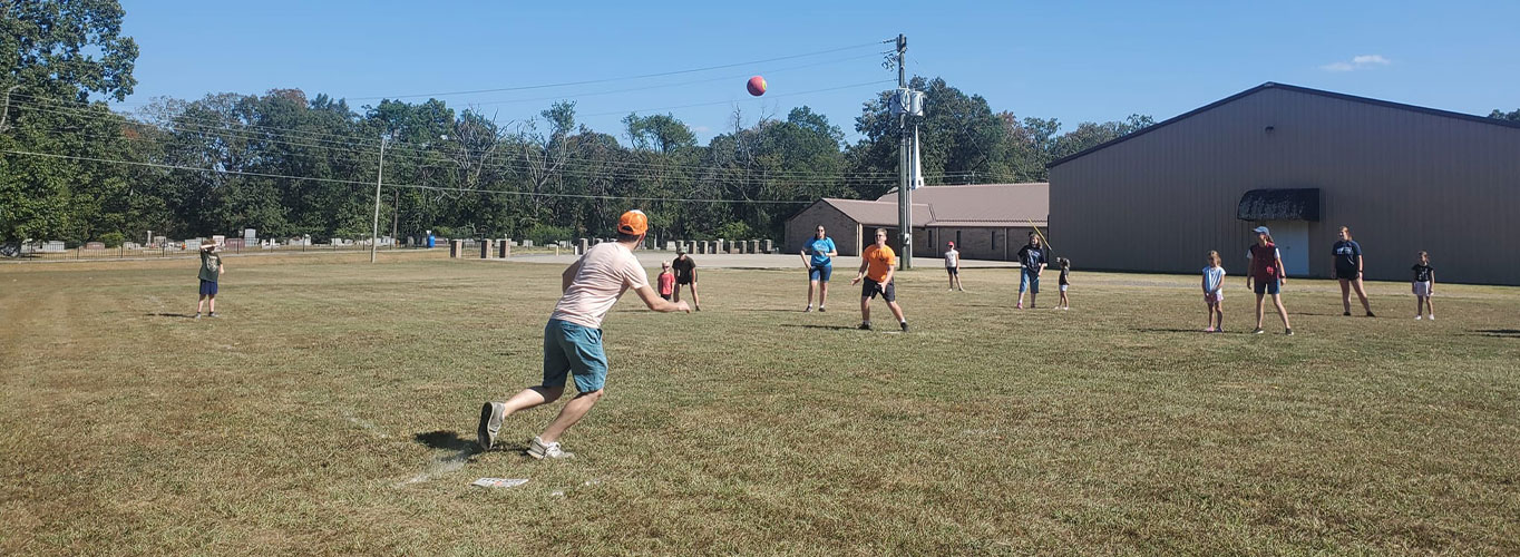 volley ball game being played at mt. pleasant missionary baptist church in cabot arkansas
